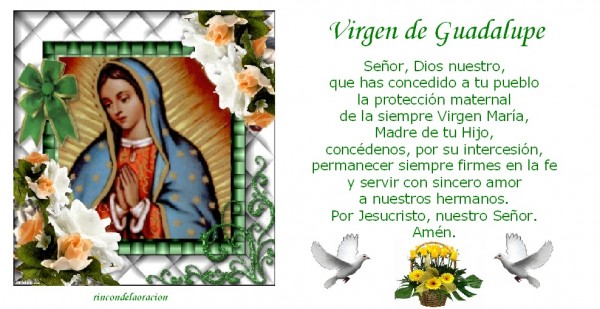 Imagen de La Virgen de Guadalupe Con una Oración para compartir